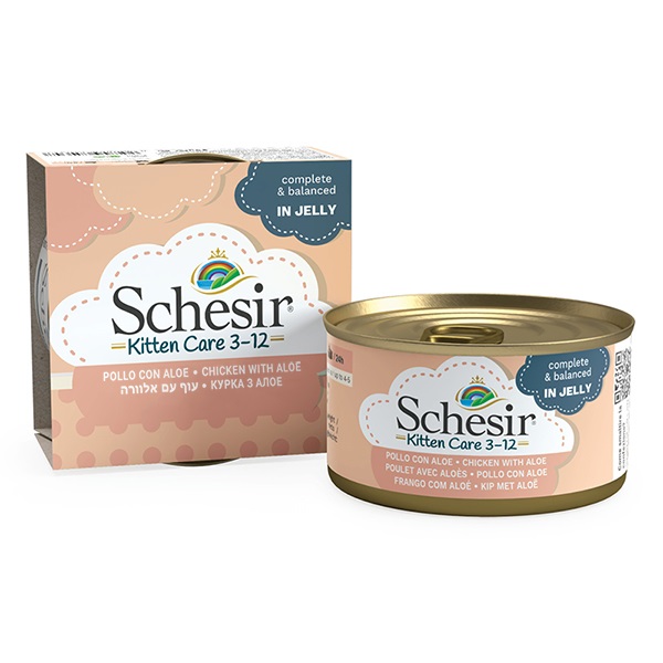 Schesir Kitten Chicken with Aloe КУРИЦА с АЛОЭ в желе влажный корм консервы для котят 85 г (750347) Schesir Kitten Chicken with Aloe КУРИЦА с АЛОЭ в желе влажный корм консервы для котят 85 г (750347)